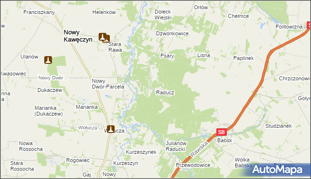 mapa Raducz, Raducz na mapie Targeo