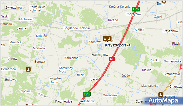 mapa Radziątków, Radziątków na mapie Targeo