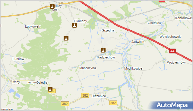 mapa Radziechów, Radziechów na mapie Targeo