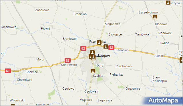mapa Radziejów, Radziejów na mapie Targeo