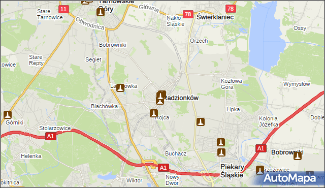 mapa Radzionków, Radzionków na mapie Targeo