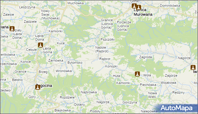 mapa Rajbrot, Rajbrot na mapie Targeo