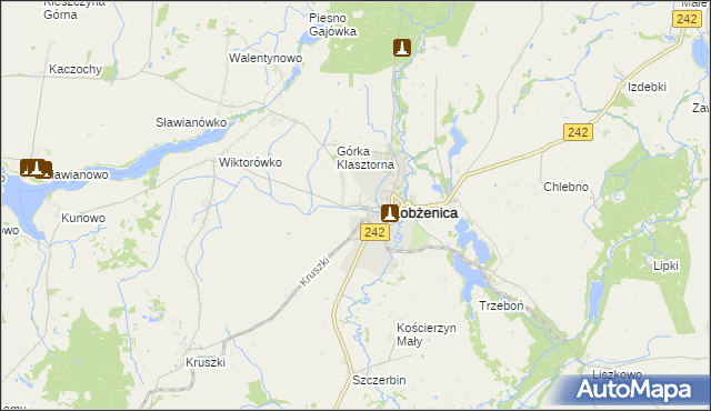 mapa Rataje gmina Łobżenica, Rataje gmina Łobżenica na mapie Targeo