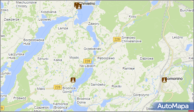 mapa Ręboszewo, Ręboszewo na mapie Targeo