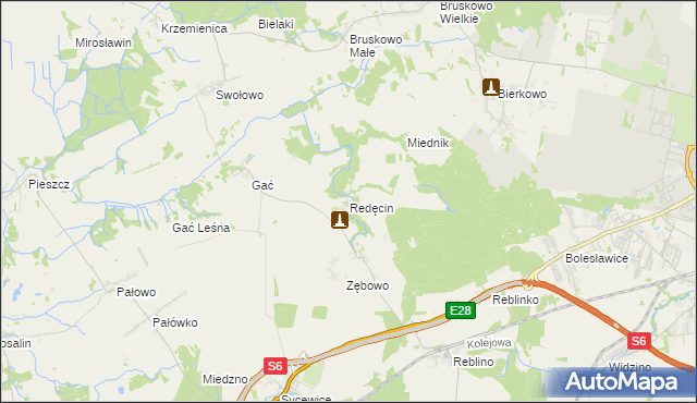 mapa Redęcin, Redęcin na mapie Targeo