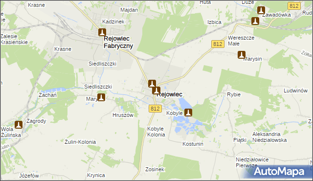 mapa Rejowiec powiat chełmski, Rejowiec powiat chełmski na mapie Targeo
