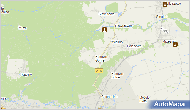 mapa Rekowo Górne, Rekowo Górne na mapie Targeo