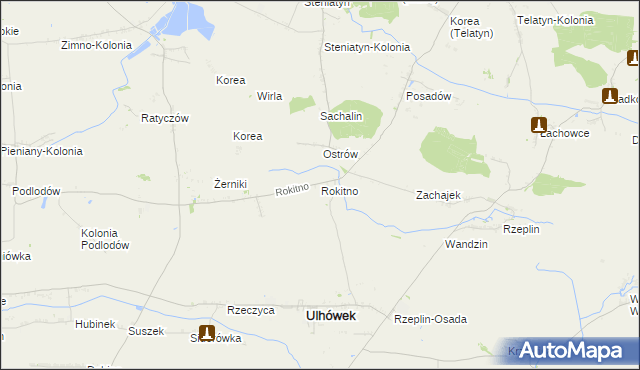 mapa Rokitno gmina Ulhówek, Rokitno gmina Ulhówek na mapie Targeo