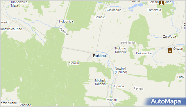 mapa Rokitno powiat bialski, Rokitno powiat bialski na mapie Targeo
