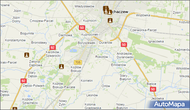 mapa Rokotów, Rokotów na mapie Targeo
