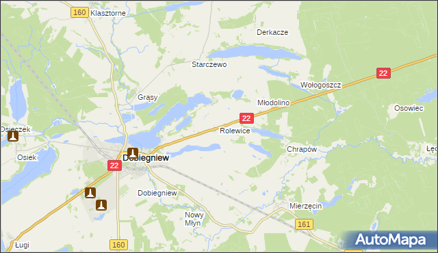 mapa Rolewice, Rolewice na mapie Targeo