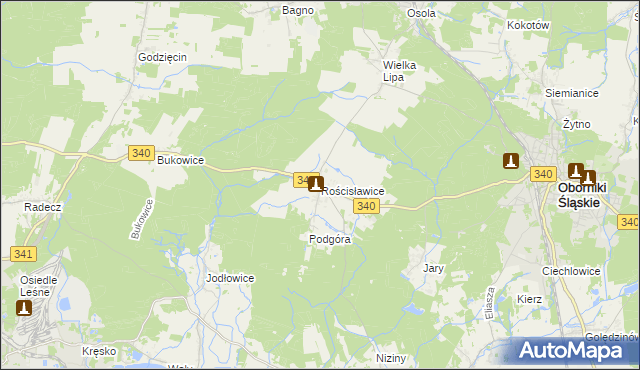 mapa Rościsławice, Rościsławice na mapie Targeo