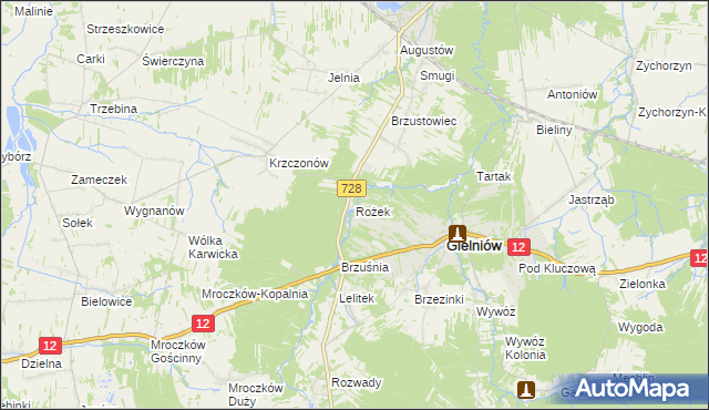 mapa Rożek, Rożek na mapie Targeo