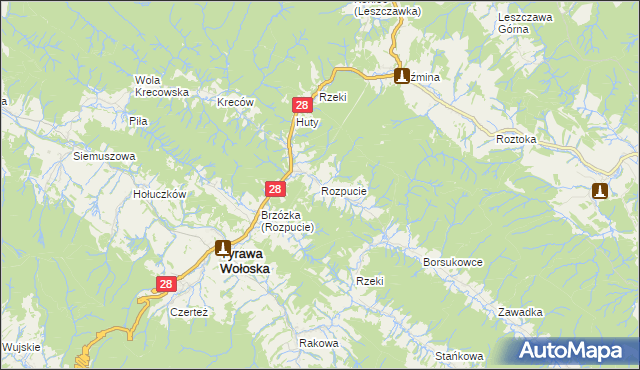 mapa Rozpucie, Rozpucie na mapie Targeo