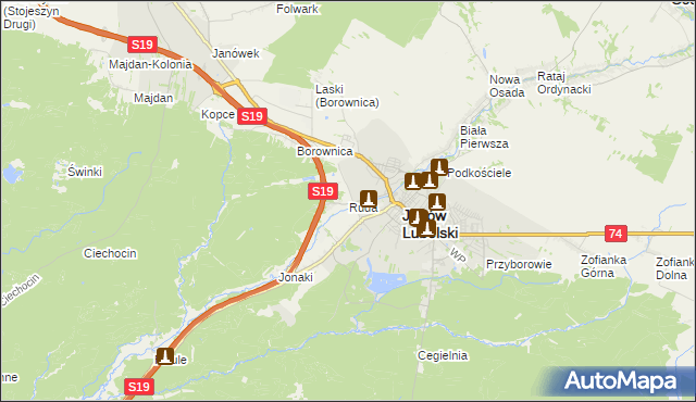 mapa Ruda gmina Janów Lubelski, Ruda gmina Janów Lubelski na mapie Targeo