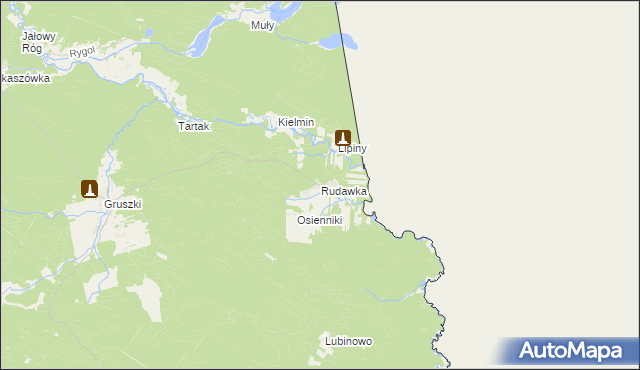 mapa Rudawka gmina Płaska, Rudawka gmina Płaska na mapie Targeo