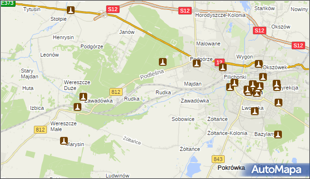 mapa Rudka gmina Chełm, Rudka gmina Chełm na mapie Targeo