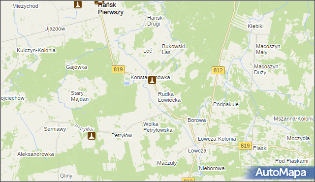 mapa Rudka Łowiecka, Rudka Łowiecka na mapie Targeo