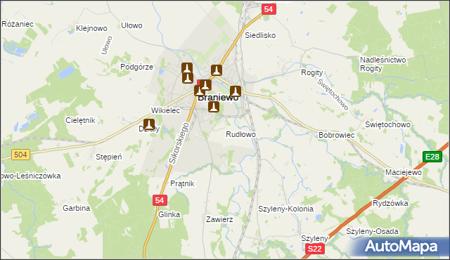 mapa Rudłowo, Rudłowo na mapie Targeo