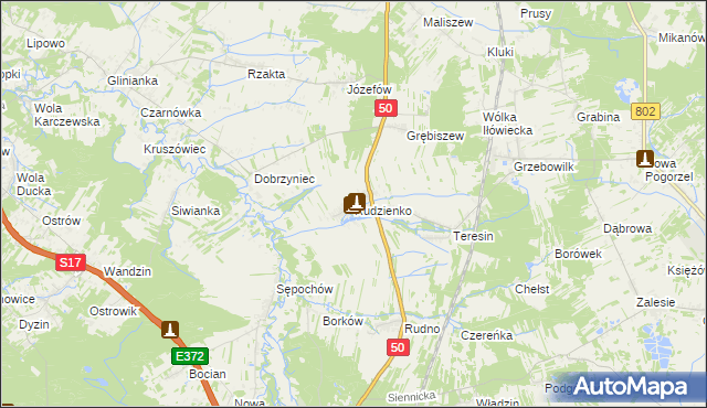 mapa Rudzienko gmina Kołbiel, Rudzienko gmina Kołbiel na mapie Targeo