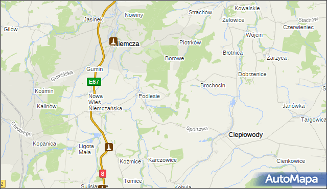 mapa Ruszkowice gmina Niemcza, Ruszkowice gmina Niemcza na mapie Targeo