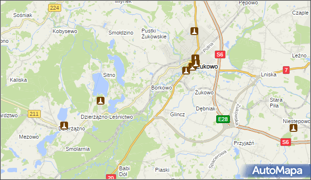 mapa Rutki gmina Żukowo, Rutki gmina Żukowo na mapie Targeo