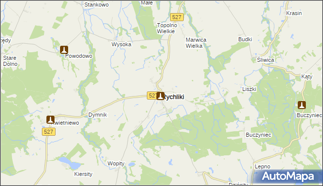 mapa Rychliki, Rychliki na mapie Targeo