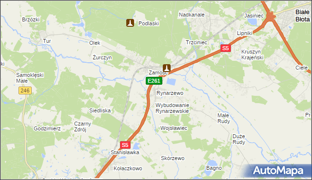 mapa Rynarzewo, Rynarzewo na mapie Targeo