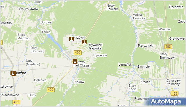 mapa Rywaczki, Rywaczki na mapie Targeo