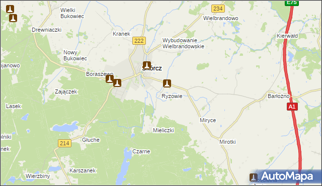 mapa Ryzowie, Ryzowie na mapie Targeo