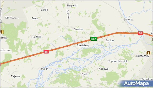 mapa Rzędziany, Rzędziany na mapie Targeo