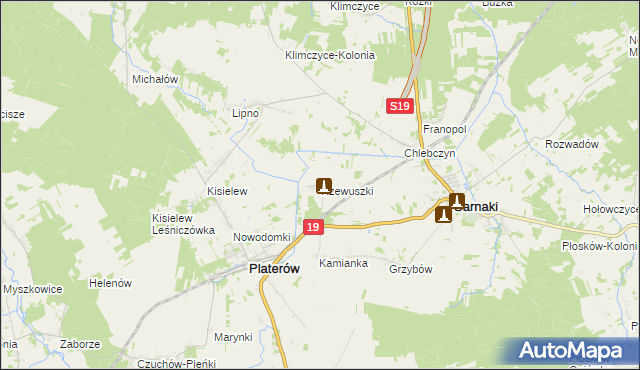 mapa Rzewuszki, Rzewuszki na mapie Targeo