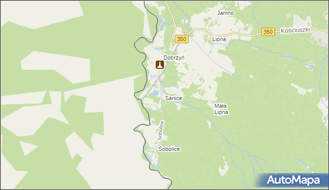 mapa Sanice, Sanice na mapie Targeo