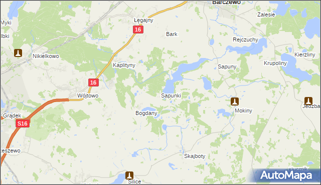 mapa Sapunki, Sapunki na mapie Targeo