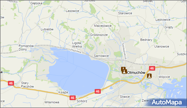 mapa Sarnowice, Sarnowice na mapie Targeo