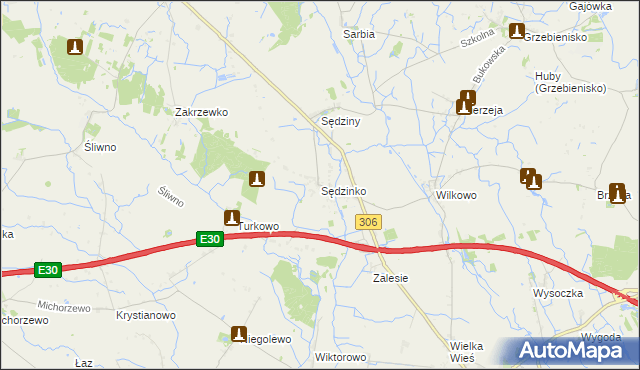 mapa Sędzinko, Sędzinko na mapie Targeo