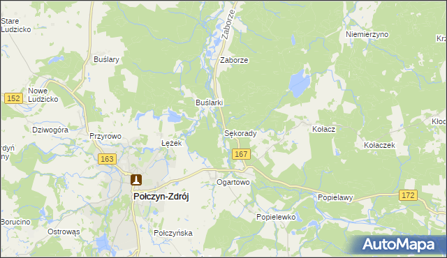 mapa Sękorady, Sękorady na mapie Targeo