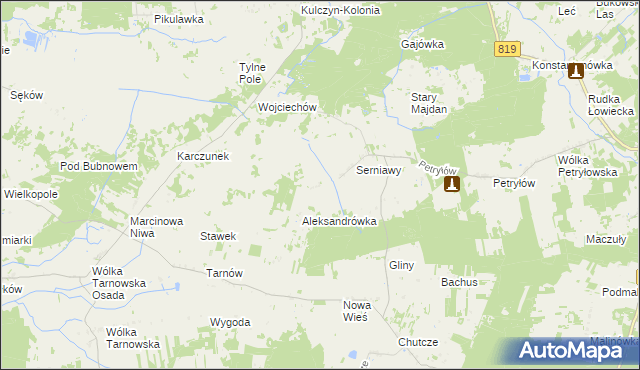 mapa Serniawy-Kolonia, Serniawy-Kolonia na mapie Targeo