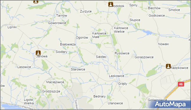 mapa Siedlec gmina Otmuchów, Siedlec gmina Otmuchów na mapie Targeo