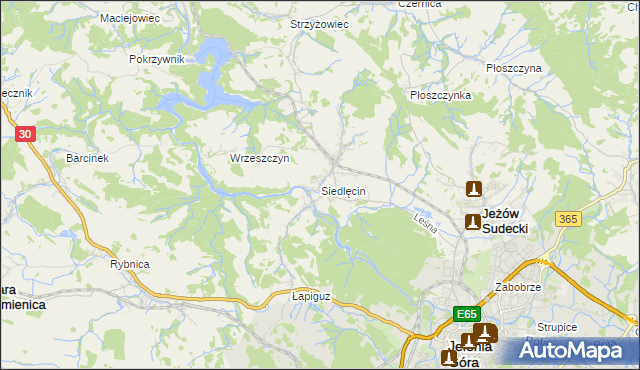 mapa Siedlęcin, Siedlęcin na mapie Targeo