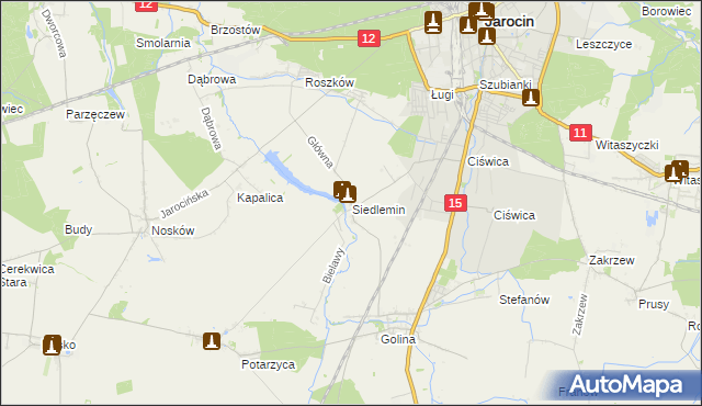 mapa Siedlemin, Siedlemin na mapie Targeo