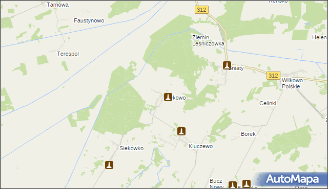 mapa Siekowo, Siekowo na mapie Targeo