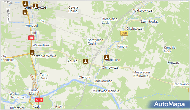 mapa Siemiatycze-Stacja, Siemiatycze-Stacja na mapie Targeo