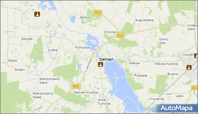 mapa Siemień, Siemień na mapie Targeo