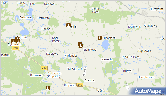 mapa Siemkowo, Siemkowo na mapie Targeo