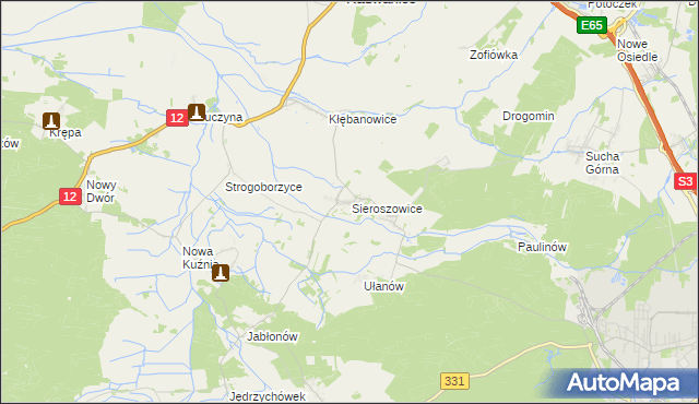 mapa Sieroszowice, Sieroszowice na mapie Targeo