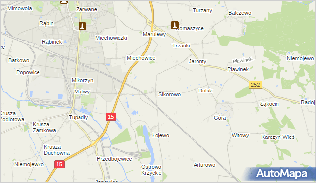 mapa Sikorowo gmina Inowrocław, Sikorowo gmina Inowrocław na mapie Targeo