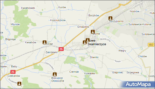 mapa Skalmierzyce, Skalmierzyce na mapie Targeo