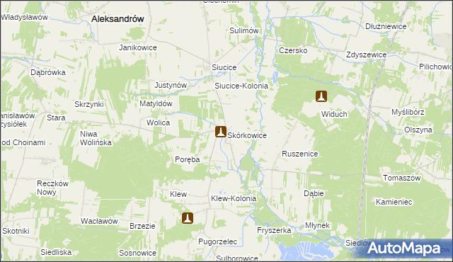 mapa Skórkowice, Skórkowice na mapie Targeo