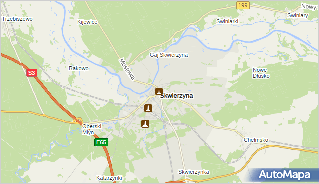 mapa Skwierzyna, Skwierzyna na mapie Targeo